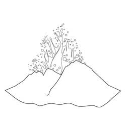 Dibujo para colorear: Volcán (Naturaleza y Estaciones) #166637 - Dibujos para Colorear e Imprimir Gratis