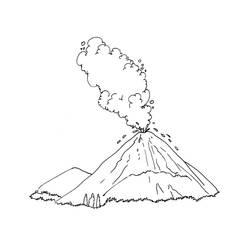 Dibujo para colorear: Volcán (Naturaleza y Estaciones) #166649 - Dibujos para Colorear e Imprimir Gratis