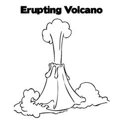 Dibujo para colorear: Volcán (Naturaleza y Estaciones) #166651 - Dibujos para Colorear e Imprimir Gratis