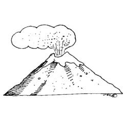 Dibujo para colorear: Volcán (Naturaleza y Estaciones) #166701 - Dibujos para Colorear e Imprimir Gratis