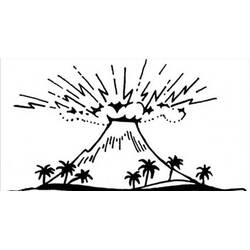 Dibujo para colorear: Volcán (Naturaleza y Estaciones) #166711 - Dibujos para Colorear e Imprimir Gratis