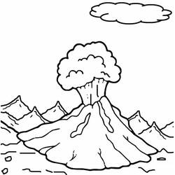 Dibujo Volcán (Naturaleza y Estaciones) #178086 para imprimir y colorear