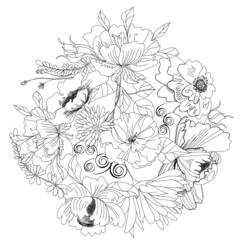 Dibujo para colorear: Flores (Naturaleza) #155112 - Dibujos para Colorear e Imprimir Gratis