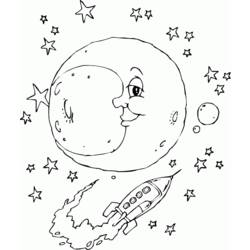 Dibujo para colorear: Luna (Naturaleza) #155611 - Dibujos para Colorear e Imprimir Gratis