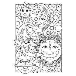 Dibujo para colorear: Luna (Naturaleza) #155661 - Dibujos para Colorear e Imprimir Gratis