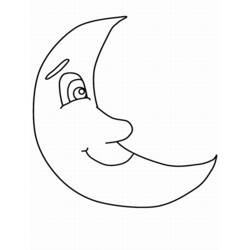 Dibujo para colorear: Luna creciente (Naturaleza) #162679 - Dibujos para colorear