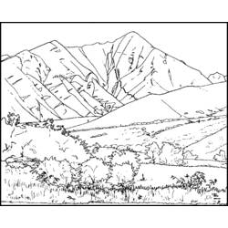 Dibujo para colorear: Montaña (Naturaleza) #156475 - Dibujos para colorear