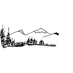 Dibujo para colorear: Montaña (Naturaleza) #156494 - Dibujos para colorear