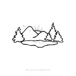 Dibujo para colorear: Montaña (Naturaleza) #156515 - Dibujos para colorear