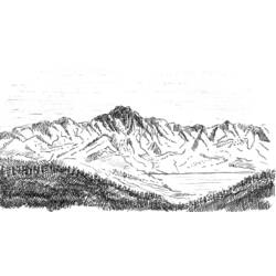Dibujo para colorear: Montaña (Naturaleza) #156548 - Dibujos para colorear