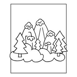 Dibujo para colorear: Montaña (Naturaleza) #156714 - Dibujos para colorear