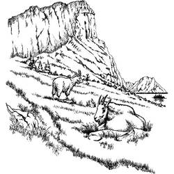 Dibujo para colorear: Montaña (Naturaleza) #156739 - Dibujos para colorear