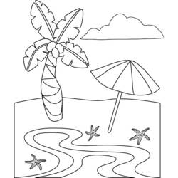 Dibujo para colorear: Playa (Naturaleza) #158968 - Dibujos para colorear