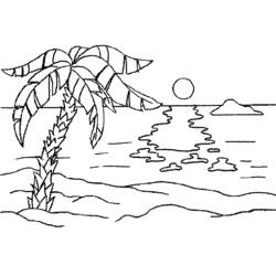 Dibujo para colorear: Playa (Naturaleza) #158980 - Dibujos para colorear