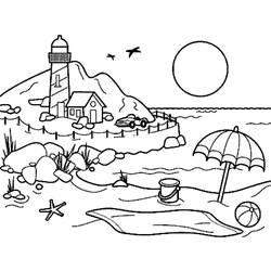 Dibujo para colorear: Playa (Naturaleza) #159003 - Dibujos para colorear