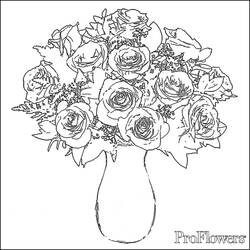 Dibujo para colorear: Ramo de flores (Naturaleza) #160825 - Dibujos para colorear