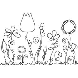 Dibujo para colorear: Ramo de flores (Naturaleza) #160853 - Dibujos para colorear