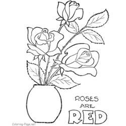 Dibujo para colorear: Rosas (Naturaleza) #161924 - Dibujos para Colorear e Imprimir Gratis