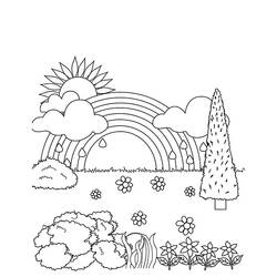 Dibujo para colorear: Sol y Nube (Naturaleza) #156223 - Dibujos para colorear