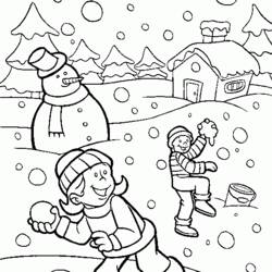 Dibujo para colorear: Temporada de Invierno (Naturaleza) #164420 - Dibujos para colorear
