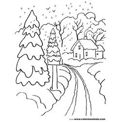 Dibujo para colorear: Temporada de Invierno (Naturaleza) #164512 - Dibujos para colorear