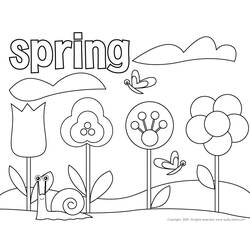 Dibujo para colorear: Temporada de Primavera (Naturaleza) #164790 - Dibujos para colorear