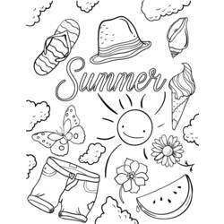 Dibujo para colorear: Temporada de Verano (Naturaleza) #165122 - Dibujos para colorear