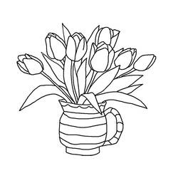 Dibujo para colorear: Tulipán (Naturaleza) #161619 - Dibujos para colorear
