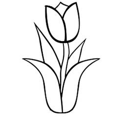 Dibujo para colorear: Tulipán (Naturaleza) #161652 - Dibujos para colorear