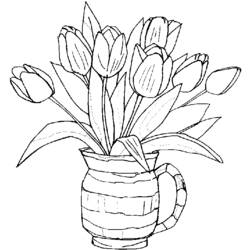 Dibujo para colorear: Tulipán (Naturaleza) #161653 - Dibujos para colorear