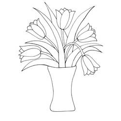 Dibujo para colorear: Tulipán (Naturaleza) #161654 - Dibujos para colorear