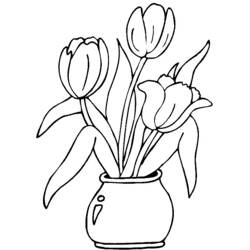 Dibujo para colorear: Tulipán (Naturaleza) #161665 - Dibujos para Colorear e Imprimir Gratis