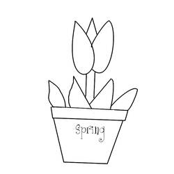 Dibujo para colorear: Tulipán (Naturaleza) #161734 - Dibujos para Colorear e Imprimir Gratis