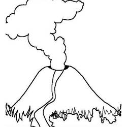 Dibujo para colorear: Volcán (Naturaleza) #166596 - Dibujos para colorear