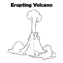 Dibujo para colorear: Volcán (Naturaleza) #166616 - Dibujos para colorear