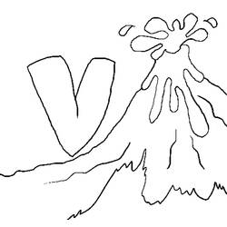 Dibujo para colorear: Volcán (Naturaleza) #166618 - Dibujos para colorear