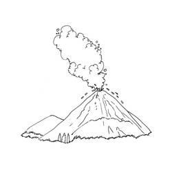 Dibujo para colorear: Volcán (Naturaleza) #166649 - Dibujos para colorear