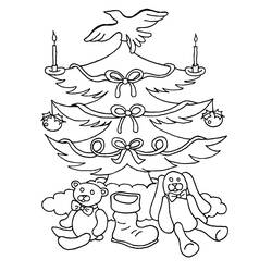 Dibujo para colorear: Arbol de Navidad (Objetos) #167537 - Dibujos para Colorear e Imprimir Gratis