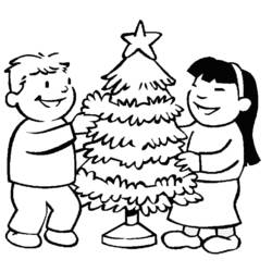 Dibujo para colorear: Arbol de Navidad (Objetos) #167662 - Dibujos para Colorear e Imprimir Gratis