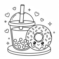 Bubble Tea - Dibujos para colorear gratis