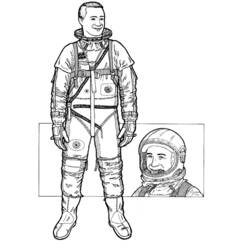 Dibujo para colorear: Astronauta (Ocupaciones) #87595 - Dibujos para colorear
