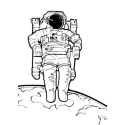 Dibujo para colorear: Astronauta (Ocupaciones) #87596 - Dibujos para colorear