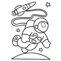 Dibujo para colorear: Astronauta (Ocupaciones) #87597 - Dibujos para colorear