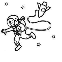 Dibujo para colorear: Astronauta (Ocupaciones) #87598 - Dibujos para colorear