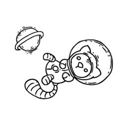 Dibujo para colorear: Astronauta (Ocupaciones) #87610 - Dibujos para colorear