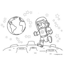 Dibujo para colorear: Astronauta (Ocupaciones) #87618 - Dibujos para colorear