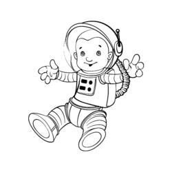 Dibujo para colorear: Astronauta (Ocupaciones) #87630 - Dibujos para colorear