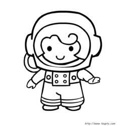 Dibujo para colorear: Astronauta (Ocupaciones) #87658 - Dibujos para colorear