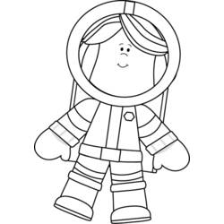 Dibujo para colorear: Astronauta (Ocupaciones) #87732 - Dibujos para colorear