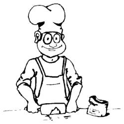 Dibujo para colorear: Cocinero / Cocinera (Ocupaciones) #91777 - Dibujos para Colorear e Imprimir Gratis